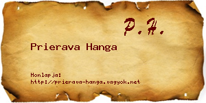 Prierava Hanga névjegykártya